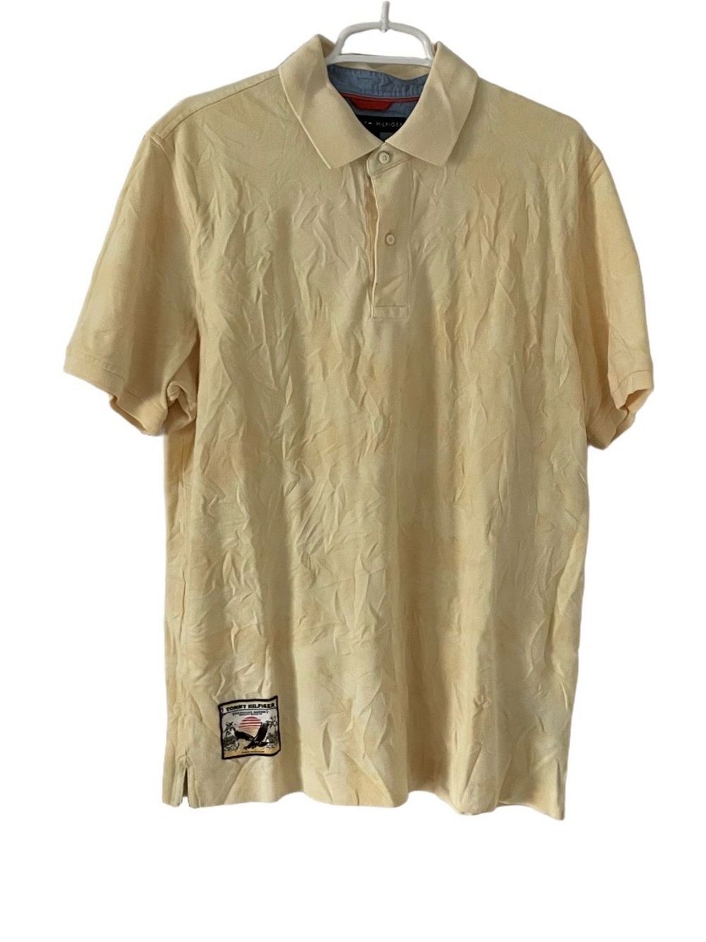 NWOT Tommy Hilfiger Yellow Pique Polo Shirt Men’s Size Large - Picture 4 of 9